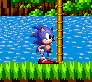 Sonic standing still, ready for you to move him.