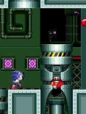Eggman will always appear inside one of the crushers as it comes in.