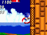 At the right angle, you can squeeze into a hidden passage in the wall above that contains an extra life.