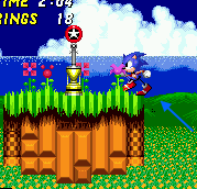 Use the spring to head far left and you'll finally arrive at this well hidden checkpoint.