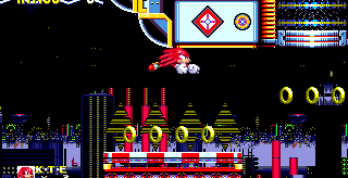 Curiously, Knuckles can also take this route. Even easier than Sonic can in fact, because of his gliding ability. Thing is, this is an oversight. It puts Knuckles on Sonic's much longer route, and there's a problem..