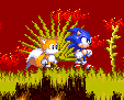 Sonic and Tails stand patiently (for the moment) as they wait for you to do something.