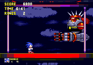 The skies darken, and Dr. Eggman emerges in a new machine with huge threatening arms and deadly spikes. It's Sonic 3's final showdown, get ready!..
