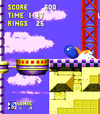 Slightly tricky for Sonic. You need to take a short spin dash off of this ledge and then give a small jump on release..