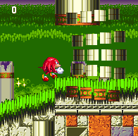 Knuckles doesn't have this problem, he can knock down the barrier automatically by simply touching it, leading him to an alternate route for this portion of the act.