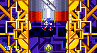 The catch to the game is that you must ascend the shaft using yellow side springs across the walls, each of which disappears after use. The gumball machine descends lower, the more you remove from the top, and if you fall all the way to the bottom, you will exit the bonus stage.