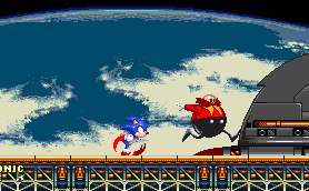 As the final boss commences, a new section of level opens, as Sonic chases down Eggman, eventually into a large orb structure..
