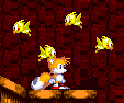 Super Tails' life is made especially easy when he is joined by four super-powered birds constantly floating around him..