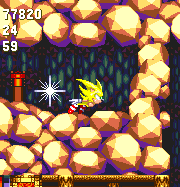 Super Sonic is significantly faster than our blue pal, so much so that he can simply levitate across the ground!