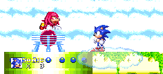 ..Knuckles is still weakened from his recent encounter with Eggman, and is in no fit state to continue. The situation seems hopeless..