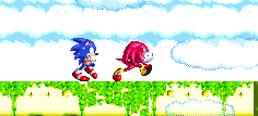 ..Fortunately, our new best friend manages to gather the strength to run side by side with once rival Sonic and jump across the right hand gap..