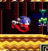 For this game, there is a third running animation where Sonic's legs resemble a figure-8. For the highest speeds only.