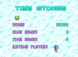 Your score is tallied up, Time Stone or not, and extra lives may be awarded.