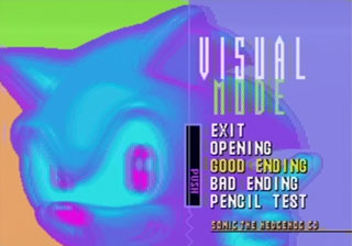 Visual Mode is accessible with a low enough total time in Time Attack mode and allows you to view the opening and both versions (good and bad) of the ending, plus an exclusive pencil test sequence.