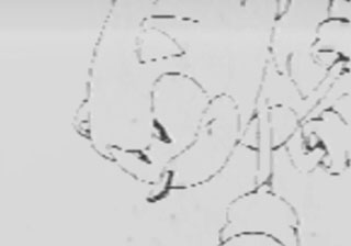 The pencil test features slightly groggy lineart sketches of Sonic's animated sequences from the final movies.